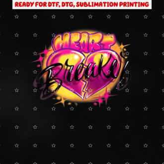 Classic Airbrush Style Illustration Pink Swirls Heart Shirt PNG, DTF, DTG, Sublimation Design
