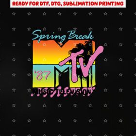 Classic Mtv Logo Spring Break 87 Longsleeve Shirt PNG, DTF, DTG, Sublimation Design
