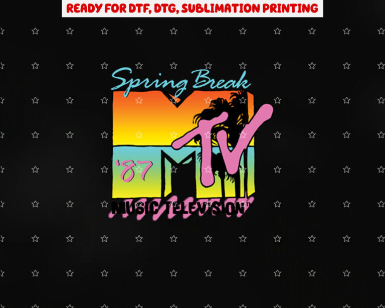 Classic Mtv Logo Spring Break 87 Longsleeve Shirt PNG, DTF, DTG, Sublimation Design