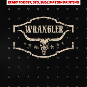 Classic Wranglers Western Cowboy Cowhide Bulls Skulls Shirt PNG, DTF, DTG, Sublimation Design