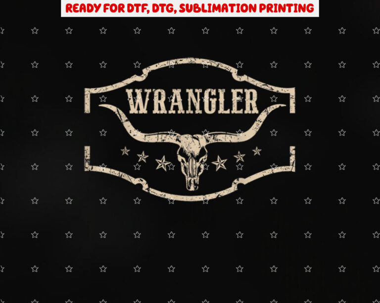 Classic Wranglers Western Cowboy Cowhide Bulls Skulls Shirt PNG, DTF, DTG, Sublimation Design
