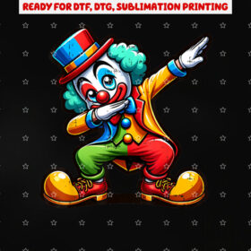 Clown Dabbing Funny Dancing Dab Boys Girls Kids Shirt PNG, DTF, DTG, Sublimation Design