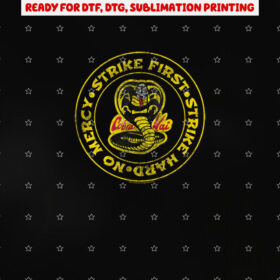 Cobra Kai Strike First Circle Logo Shirt PNG, DTF, DTG, Sublimation Design