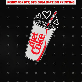 Cocacola Diet Coke Heart Bubbles Shirt PNG, DTF, DTG, Sublimation Design