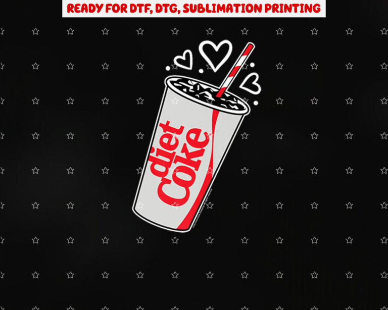 Cocacola Diet Coke Heart Bubbles Shirt PNG, DTF, DTG, Sublimation Design