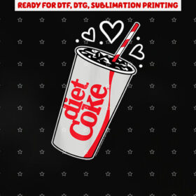 Cocacola Diet Coke Heart Bubbles Shirt PNG, DTF, DTG, Sublimation Design