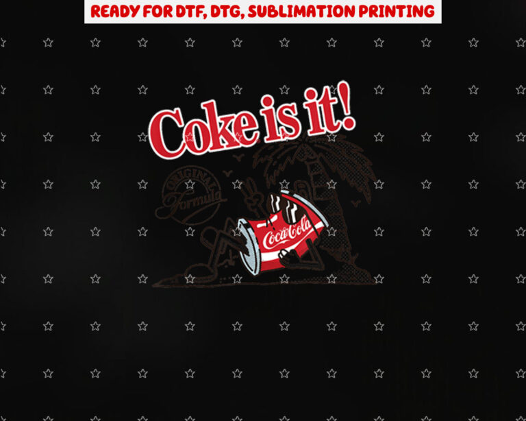 Cocacola Original Formula Coke is It Beach Retro Cartoon Shirt PNG, DTF, DTG, Sublimation Design