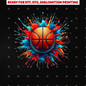 Colorful Basketball Tie Dye Color Splash Shirt PNG, DTF, DTG, Sublimation Design