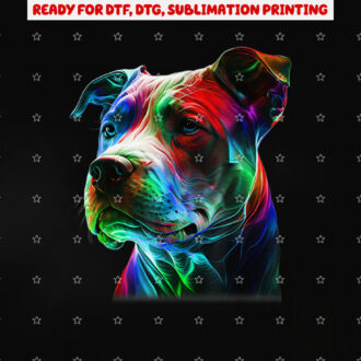 Colorful Pitbull Beauty Graphic Art Pitbull Dog Lover Shirt PNG, DTF, DTG, Sublimation Design