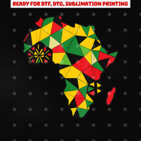Colourful Africa Map Cloth Gift for Men Women African Lover Shirt PNG, DTF, DTG, Sublimation Design
