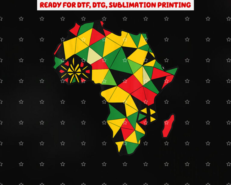 Colourful Africa Map Cloth Gift for Men Women African Lover Shirt PNG, DTF, DTG, Sublimation Design