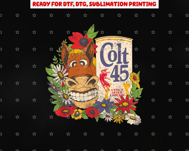 Colt 45 Beer Vintage Donkey Authentic Licensed Artwork Shirt PNG, DTF, DTG, Sublimation Design