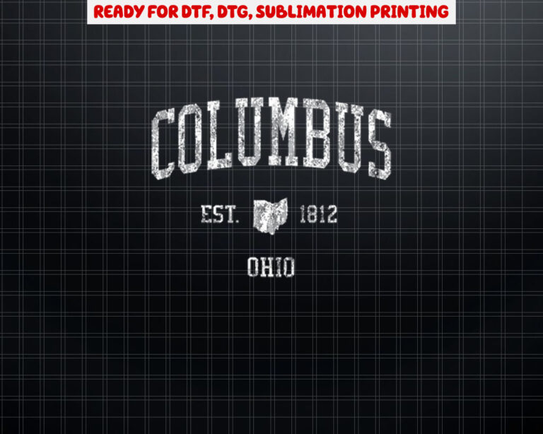 Columbus Ohio Vintage Sports Design Columbus OH  Shirt PNG, DTF, DTG, Sublimation Design