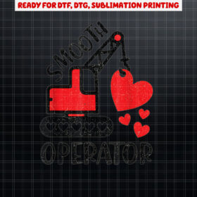 Construction Valentines Day Smooth Operator Boy Toddler Kids Shirt PNG, DTF, DTG, Sublimation Design
