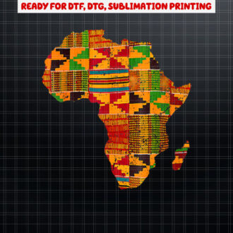 Cool Africa Map Kente Cloth Gift For Men Women African Lover Shirt PNG, DTF, DTG, Sublimation Design
