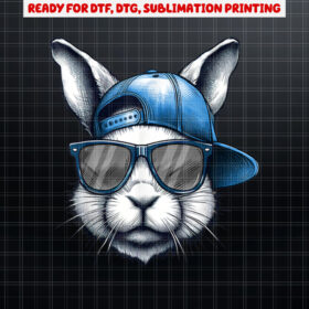 Cool Bunny Face Happy Easter s For Boys Men Kids Shirt PNG, DTF, DTG, Sublimation Design