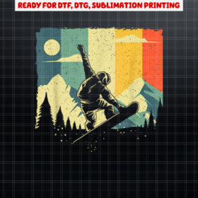Cool Snowboarding Design For Men Women Vintage Snowboarder Shirt PNG, DTF, DTG, Sublimation Design