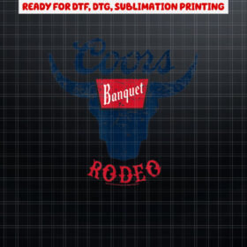 Coors Banquet Rodeo Distressed Bull Horns Badge Shirt PNG, DTF, DTG, Sublimation Design