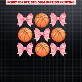 Coquette Basketball Tween n Girl Girly Pink Bow Preppy Premium Shirt PNG, DTF, DTG, Sublimation Design
