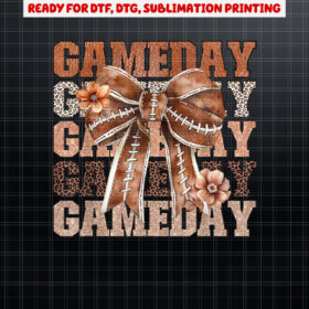 Coquette Bow American Football Game Day Thanksgiving Autumn Shirt PNG, DTF, DTG, Sublimation Design