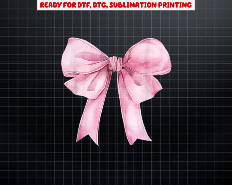 Coquette Pink Bow For Women Girls Cute Pink Coquette Bow Shirt PNG, DTF, DTG, Sublimation Design