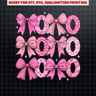 Coquette Valentine XOXO Funny Valentine Bow Hearts Lover Shirt PNG, DTF, DTG, Sublimation Design