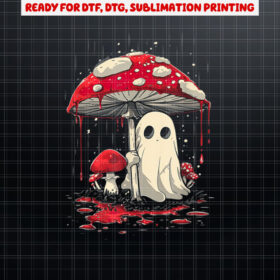 Cottagecore Halloween  Ghost Mushroom Spooky Shirt PNG, DTF, DTG, Sublimation Design