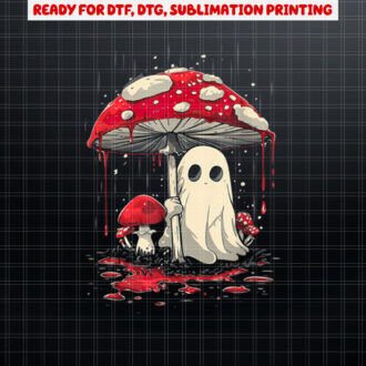 Cottagecore Halloween  Ghost Mushroom Spooky Shirt PNG, DTF, DTG, Sublimation Design