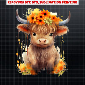 Cow Scottish Highland Cow Western Wear Highland Cow Shirt PNG, DTF, DTG, Sublimation Design