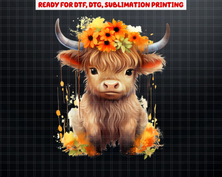 Cow Scottish Highland Cow Western Wear Highland Cow Shirt PNG, DTF, DTG, Sublimation Design
