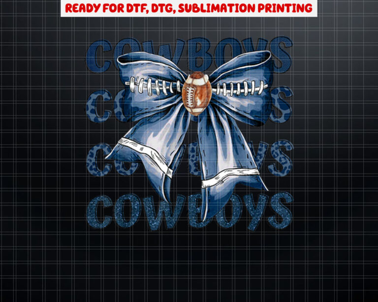 Cowboys Retro Coquette Bow Girls Women Shirt PNG, DTF, DTG, Sublimation Design