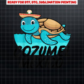 Cozumel Mexico Sea Turtle Colorful Boys Girls Toddler Shirt PNG, DTF, DTG, Sublimation Design