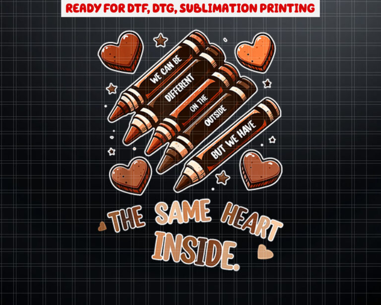 Crayons Same Heart Black History Month African American Shirt PNG, DTF, DTG, Sublimation Design