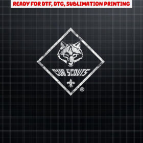 Cub Scouting White Distressed Shirt PNG, DTF, DTG, Sublimation Design