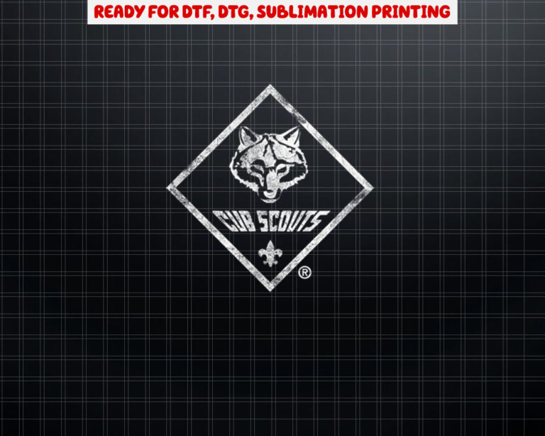 Cub Scouting White Distressed Shirt PNG, DTF, DTG, Sublimation Design