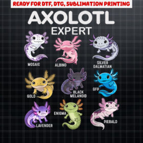 Cute Axolotl  for Boys  Girls or Men  Axolotl kids Shirt PNG, DTF, DTG, Sublimation Design