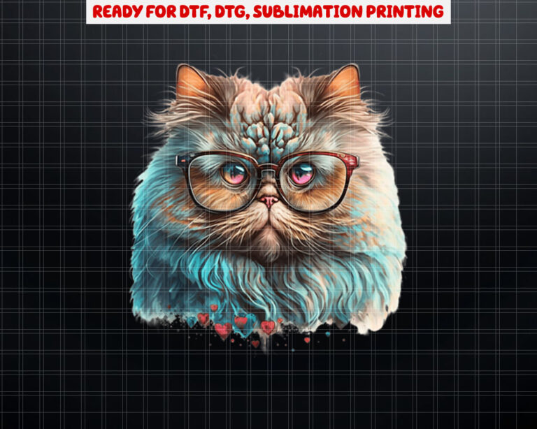 Cute Colorful Persian Cat Lover Gifts Valentines Day Shirt PNG, DTF, DTG, Sublimation Design