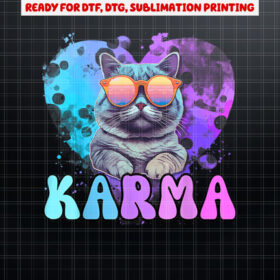 Cute Funny Cat Lover Heart Shape Karma Shirt PNG, DTF, DTG, Sublimation Design