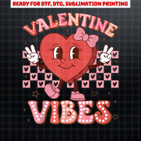 Cute Heart Happy Valentines Day s For Girl Womens Kids Shirt PNG, DTF, DTG, Sublimation Design