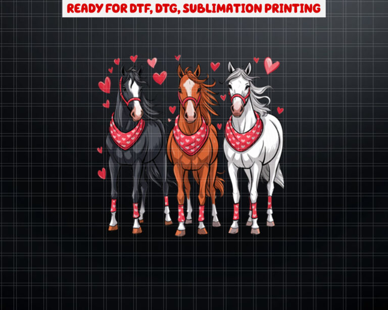 Cute Horse Valentine Valentines Day Horse Valentine Animals  Shirt PNG, DTF, DTG, Sublimation Design