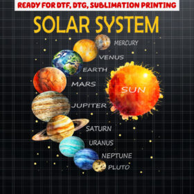 Cute Planets of the Solar System for Boys Girls Shirt PNG, DTF, DTG, Sublimation Design