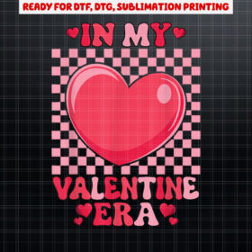 Cute Retro Heart Valentines Day Girls Shirt PNG, DTF, DTG, Sublimation Design