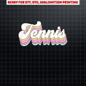 Cute Retro Tennis Pastel Aesthetic for Women n Girls Shirt PNG, DTF, DTG, Sublimation Design