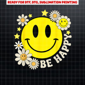 Cute Smile Face Flower Happy Face Flowers Heart Kids Girls Shirt PNG, DTF, DTG, Sublimation Design