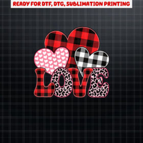 Cute Valentines Day Heart Love Women Girls Shirt PNG, DTF, DTG, Sublimation Design