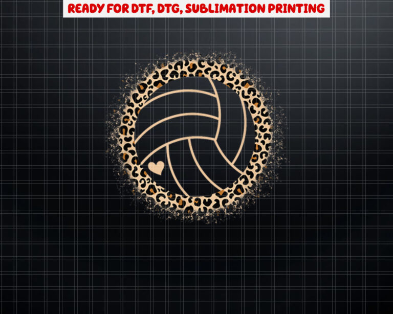 Cute Volleyball Leopard Print Women Girls Volleyball Lover Shirt PNG, DTF, DTG, Sublimation Design