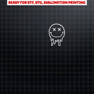 Cute X Eyes Melting Happy Face Melted Dripping Smile Face Shirt PNG, DTF, DTG, Sublimation Design