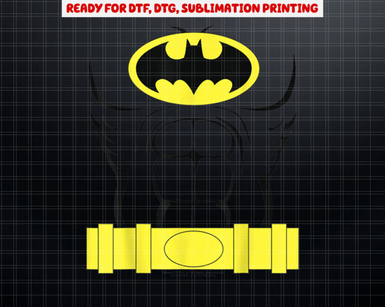 DC Comics Batman Costume Outline Shirt PNG, DTF, DTG, Sublimation Design