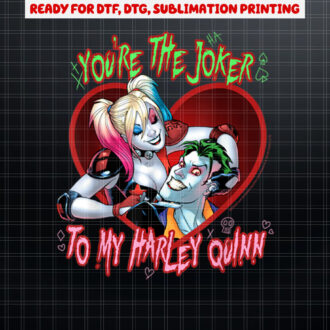 DC Comics Batman Joker To Harley Shirt PNG, DTF, DTG, Sublimation Design