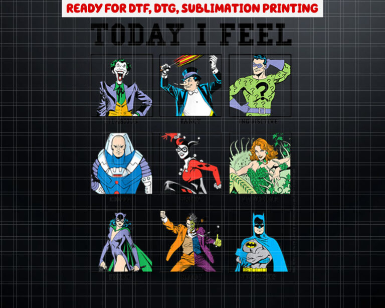 DC Comics Batman Villains Today I Feel Emotional Box Up Shirt PNG, DTF, DTG, Sublimation Design